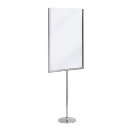 Securit® U-Shaped A4 Metal Poster Frame and Chalkboard – Stainless Steel 21x54x8,5cm – Pack of 10 | Poster & Menu Displays - hospitality