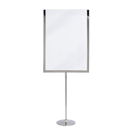 Securit® U-Shaped A4 Metal Poster Frame and Chalkboard – Stainless Steel 21x54x8,5cm – Pack of 10 | Poster & Menu Displays - hospitality
