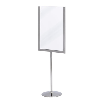 Securit® U-Shaped A5 Metal Poster Frame and Chalkboard – Stainless Steel 15x41x8,5cm – Pack of 10 | Poster & Menu Displays - hospitality