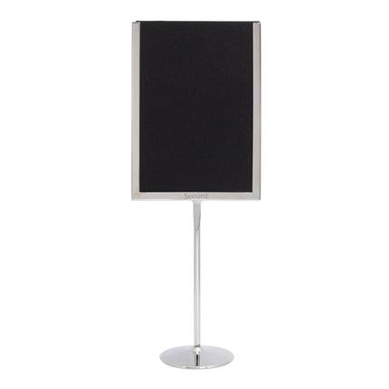 Securit® U-Shaped A5 Metal Poster Frame and Chalkboard – Stainless Steel 15x41x8,5cm – Pack of 10 | Poster & Menu Displays - hospitality