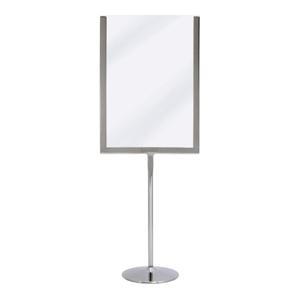 Securit® U-Shaped A5 Metal Poster Frame and Chalkboard – Stainless Steel 15x41x8,5cm – Pack of 10 | Poster & Menu Displays - hospitality
