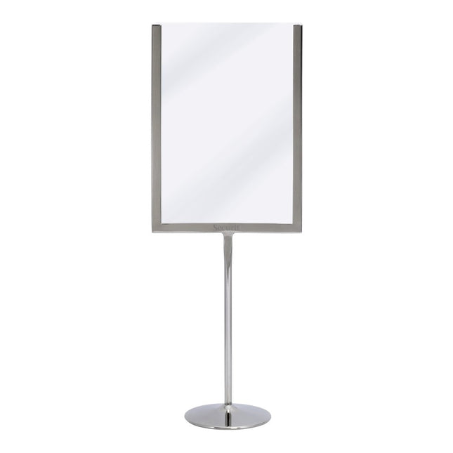 Securit® U-Shaped A5 Metal Poster Frame and Chalkboard – Stainless Steel 15x41x8,5cm – Pack of 10 | Poster & Menu Displays - hospitality