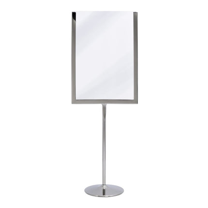Securit® U-Shaped A5 Metal Poster Frame and Chalkboard – Stainless Steel 15x41x8,5cm – Pack of 10 | Poster & Menu Displays - hospitality