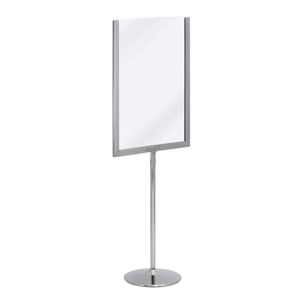 Securit® U-Shaped A5 Metal Poster Frame and Chalkboard – Stainless Steel 15x41x8,5cm – Pack of 10 | Poster & Menu Displays - hospitality