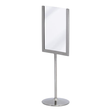 Securit® U-Shaped A6 Metal Poster Frame and Chalkboard – Stainless Steel 11x31x8,5cm – Pack of 10 | Poster & Menu Displays - hospitality