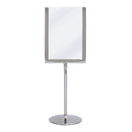 Securit® U-Shaped A6 Metal Poster Frame and Chalkboard – Stainless Steel 11x31x8,5cm – Pack of 10 | Poster & Menu Displays - hospitality