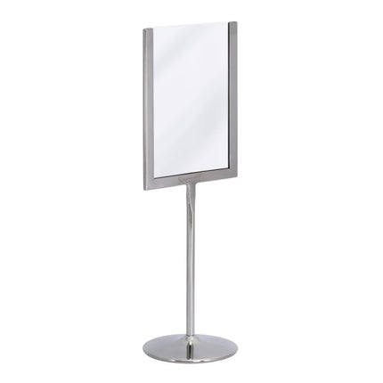 Securit® U-Shaped A6 Metal Poster Frame and Chalkboard – Stainless Steel 11x31x8,5cm – Pack of 10 | Poster & Menu Displays - hospitality