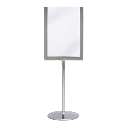 Securit® U-Shaped A6 Metal Poster Frame and Chalkboard – Stainless Steel 11x31x8,5cm – Pack of 10 | Poster & Menu Displays - hospitality