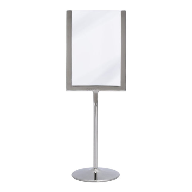 Securit® U-Shaped A6 Metal Poster Frame and Chalkboard – Stainless Steel 11x31x8,5cm – Pack of 10 | Poster & Menu Displays - hospitality