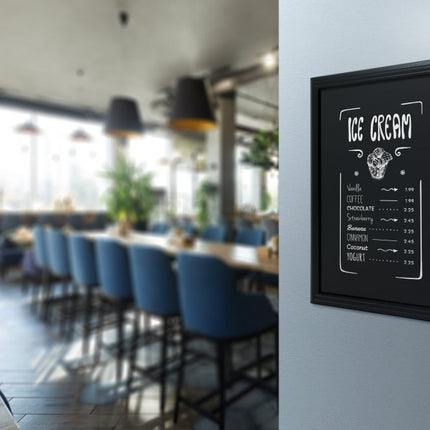 Securit® Universal Wall Chalkboard in Black 60x80 cm Chalkboard Set – Board + Waterproof Markers + Cleaner | Hospitality Trade Pack - hospitality