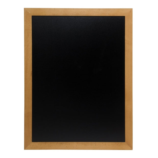 Securit® Universal Wall Chalkboard in Teak 70x90 cm Chalkboard Set – Board + Waterproof Markers + Cleaner | Hospitality Trade Pack - hospitality