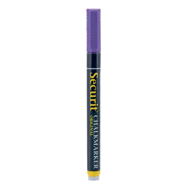 Securit Violet Liquid Chalk Markers Pack of 12 14x1x1.5 cm - hospitality