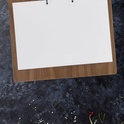 Securit® Walnut A4 Chopping Board Front-of-House Set – 10 Menu Holders + 10 Bill Presenters | Hospitality Trade Pack - hospitality