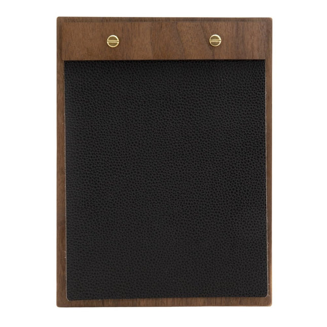 Securit Walnut Menu Holders A5 Pack of 10 Wooden Panel with Leather Cover - hospitality