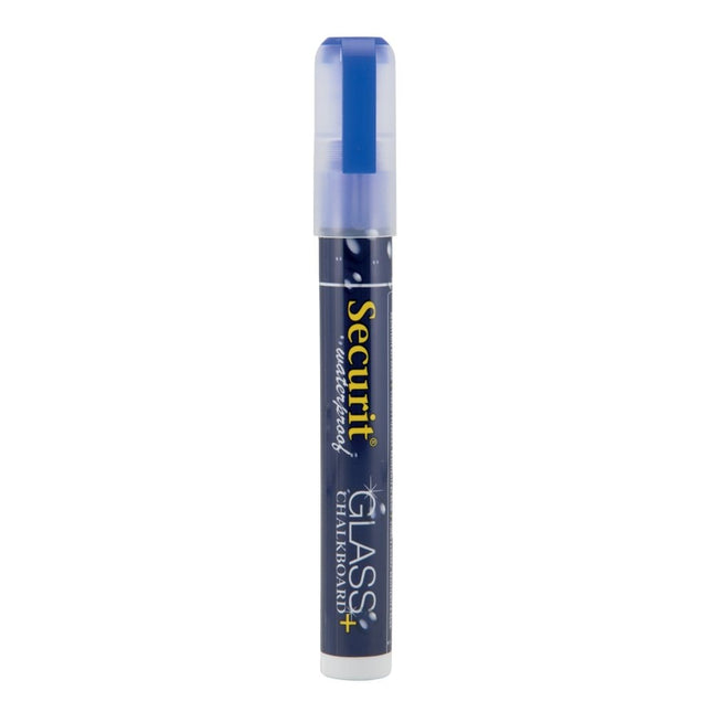 Securit Waterproof Chalkmarkers Blue Pack Of 12 2 To 6 Mm Nib Non Smudging - hospitality