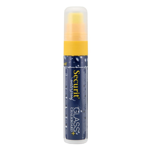 Securit Waterproof Yellow Chalk Markers Pack Of 6 For Glass And Chalkboard - hospitality