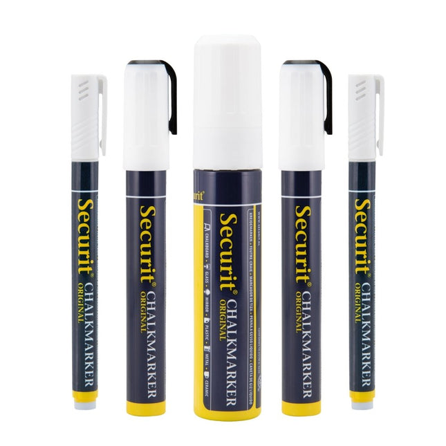 Securit White Liquid Chalk Markers Blister Pack 12 - hospitality