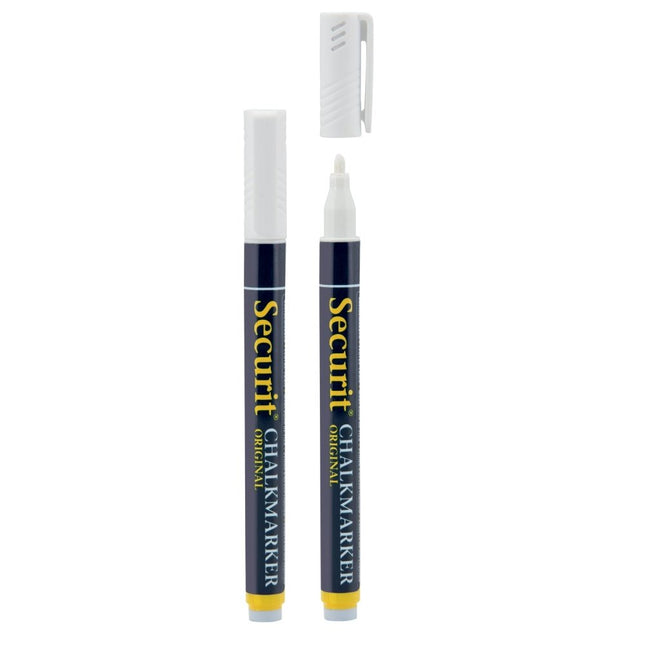 Securit White Liquid Chalk Markers Pack Of 12 Blister 1 To 2mm Nib 14x1x1.5cm - hospitality