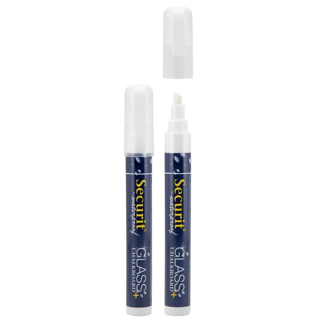Securit White Waterproof Chalk Markers Pack Of 12 14.5 X 1.5 X 2 Cm - hospitality