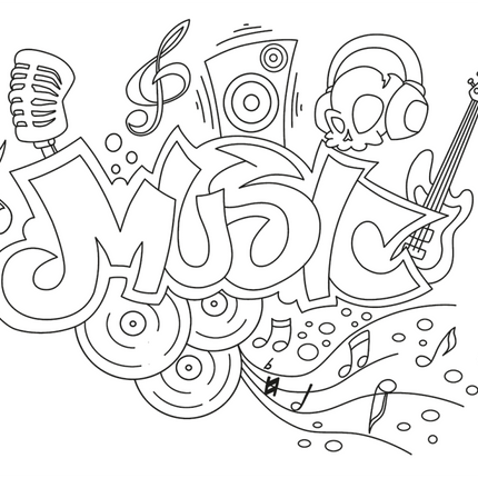 Securit Window Stencils With Chalkmarkers Pack Of 6 White Music Theme A2 - hospitality
