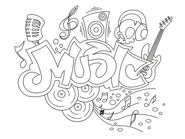 Securit Window Stencils With Chalkmarkers Pack Of 6 White Music Theme A2 - hospitality