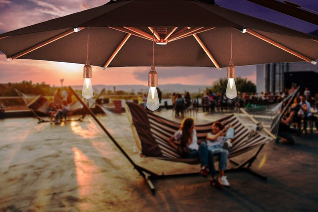 Securit® Wireless Hanging Parasol Lamp Copenhagen – Brown – Pack of 6 | Hospitality Table Lighting - hospitality