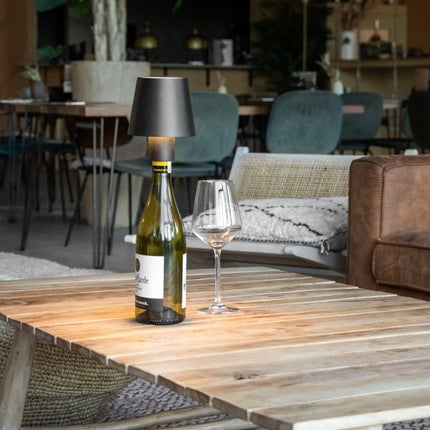 Securit® Wireless Table Bottle Lamp Paris in Black – Pack of 8 | Hospitality Table Lighting - hospitality