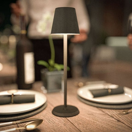 Securit® Wireless Table Lamp Feline in Black – Pack of 6 | Hospitality Table Lighting - hospitality