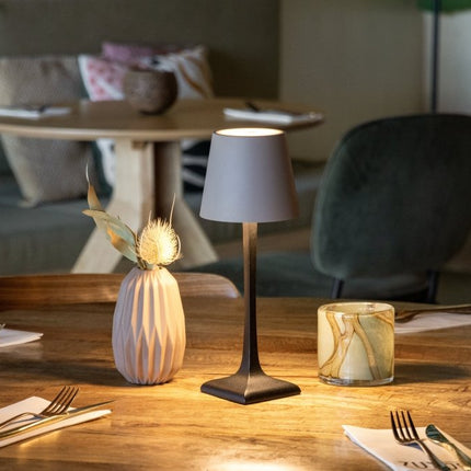 Securit® Wireless Table Lamp Milano in Black & Taupe – Pack of 6 | Hospitality Table Lighting - hospitality