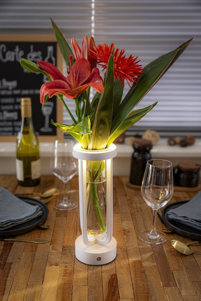 Securit® Wireless Table Vase Lamp Florence in White – Pack of 6 | Hospitality Table Lighting - hospitality