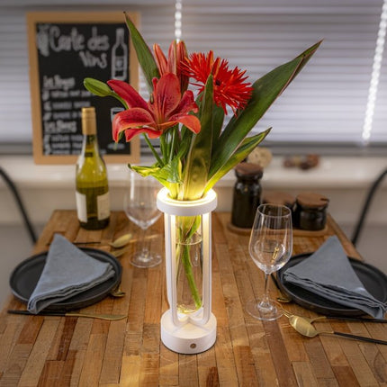 Securit® Wireless Table Vase Lamp Florence in White – Pack of 6 | Hospitality Table Lighting - hospitality