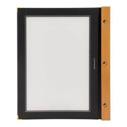 Securit® Wood A4 Black Menu Set – 10 Menu Holders + 20 Extra Pouches | Hospitality Trade Pack - hospitality