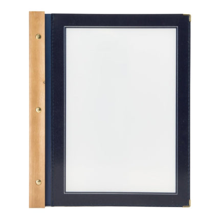 Securit® Wood A4 Blue Menu Set – 10 Menu Holders + 20 Extra Pouches | Hospitality Trade Pack - hospitality