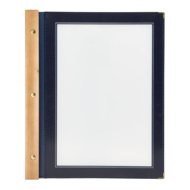 Securit® Wood A4 Blue Menu Set – 10 Menu Holders + 20 Extra Pouches | Hospitality Trade Pack - hospitality