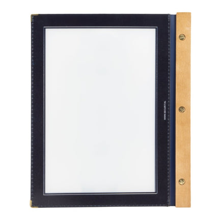 Securit® Wood A4 Blue Menu Set – 10 Menu Holders + 20 Extra Pouches | Hospitality Trade Pack - hospitality