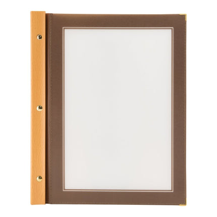 Securit® Wood A4 Brown Menu Set – 10 Menu Holders + 20 Extra Pouches | Hospitality Trade Pack - hospitality