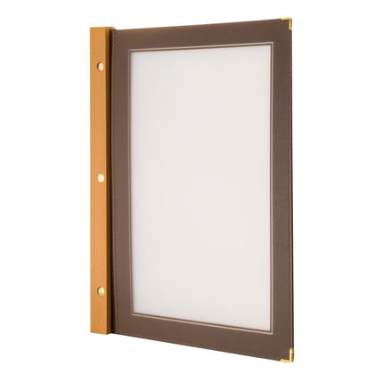 Securit® Wood A4 Brown Menu Set – 10 Menu Holders + 20 Extra Pouches | Hospitality Trade Pack - hospitality