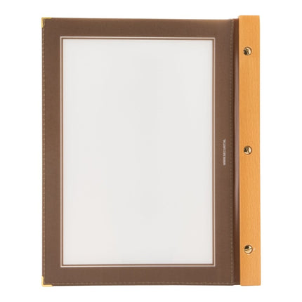 Securit® Wood A4 Brown Menu Set – 10 Menu Holders + 20 Extra Pouches | Hospitality Trade Pack - hospitality