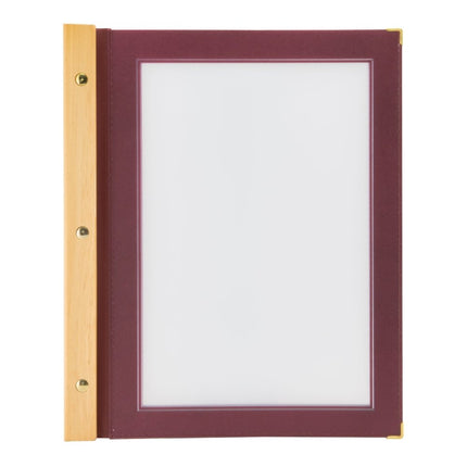 Securit® Wood A4 Wine Red Menu Set – 10 Menu Holders + 20 Extra Pouches | Hospitality Trade Pack - hospitality