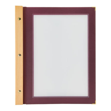 Securit® Wood A4 Wine Red Menu Set – 10 Menu Holders + 20 Extra Pouches | Hospitality Trade Pack - hospitality