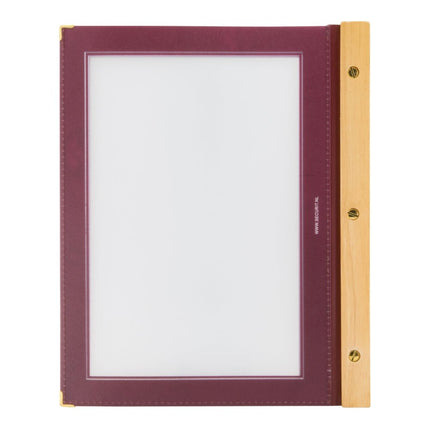 Securit® Wood A4 Wine Red Menu Set – 10 Menu Holders + 20 Extra Pouches | Hospitality Trade Pack - hospitality
