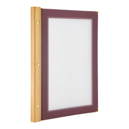 Securit® Wood A4 Wine Red Menu Set – 10 Menu Holders + 20 Extra Pouches | Hospitality Trade Pack - hospitality