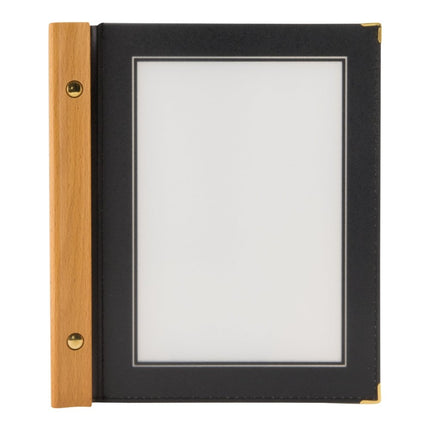Securit® Wood A5 Black Menu Set – 10 Menu Holders + 20 Extra Pouches | Hospitality Trade Pack - hospitality