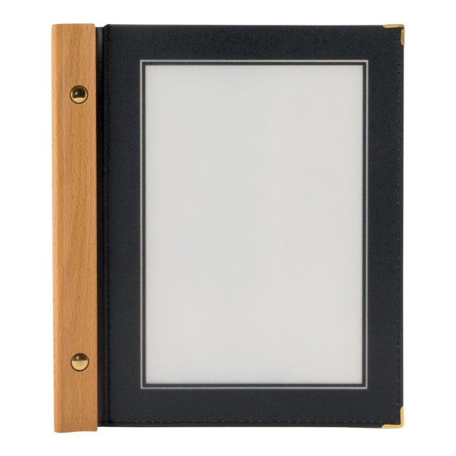 Securit® Wood A5 Black Menu Set – 10 Menu Holders + 20 Extra Pouches | Hospitality Trade Pack - hospitality