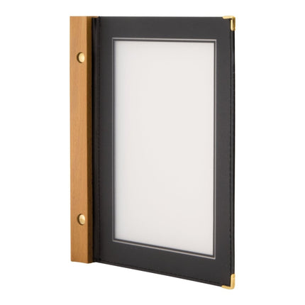Securit® Wood A5 Black Menu Set – 10 Menu Holders + 20 Extra Pouches | Hospitality Trade Pack - hospitality