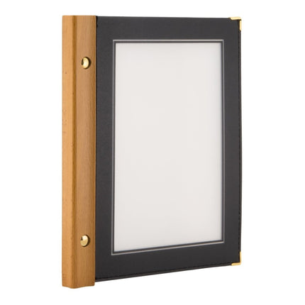 Securit® Wood A5 Black Menu Set – 10 Menu Holders + 20 Extra Pouches | Hospitality Trade Pack - hospitality