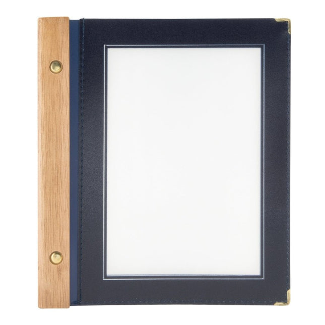 Securit® Wood A5 Blue Menu Set – 10 Menu Holders + 20 Extra Pouches | Hospitality Trade Pack - hospitality