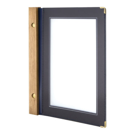 Securit® Wood A5 Blue Menu Set – 10 Menu Holders + 20 Extra Pouches | Hospitality Trade Pack - hospitality
