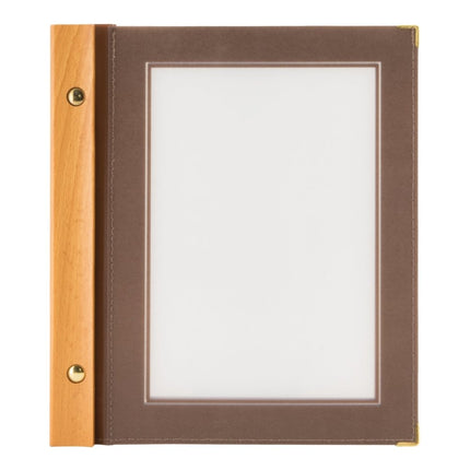 Securit® Wood A5 Brown Menu Set – 10 Menu Holders + 20 Extra Pouches | Hospitality Trade Pack - hospitality