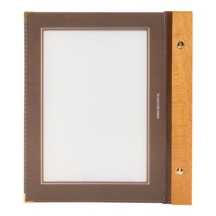 Securit® Wood A5 Brown Menu Set – 10 Menu Holders + 20 Extra Pouches | Hospitality Trade Pack - hospitality